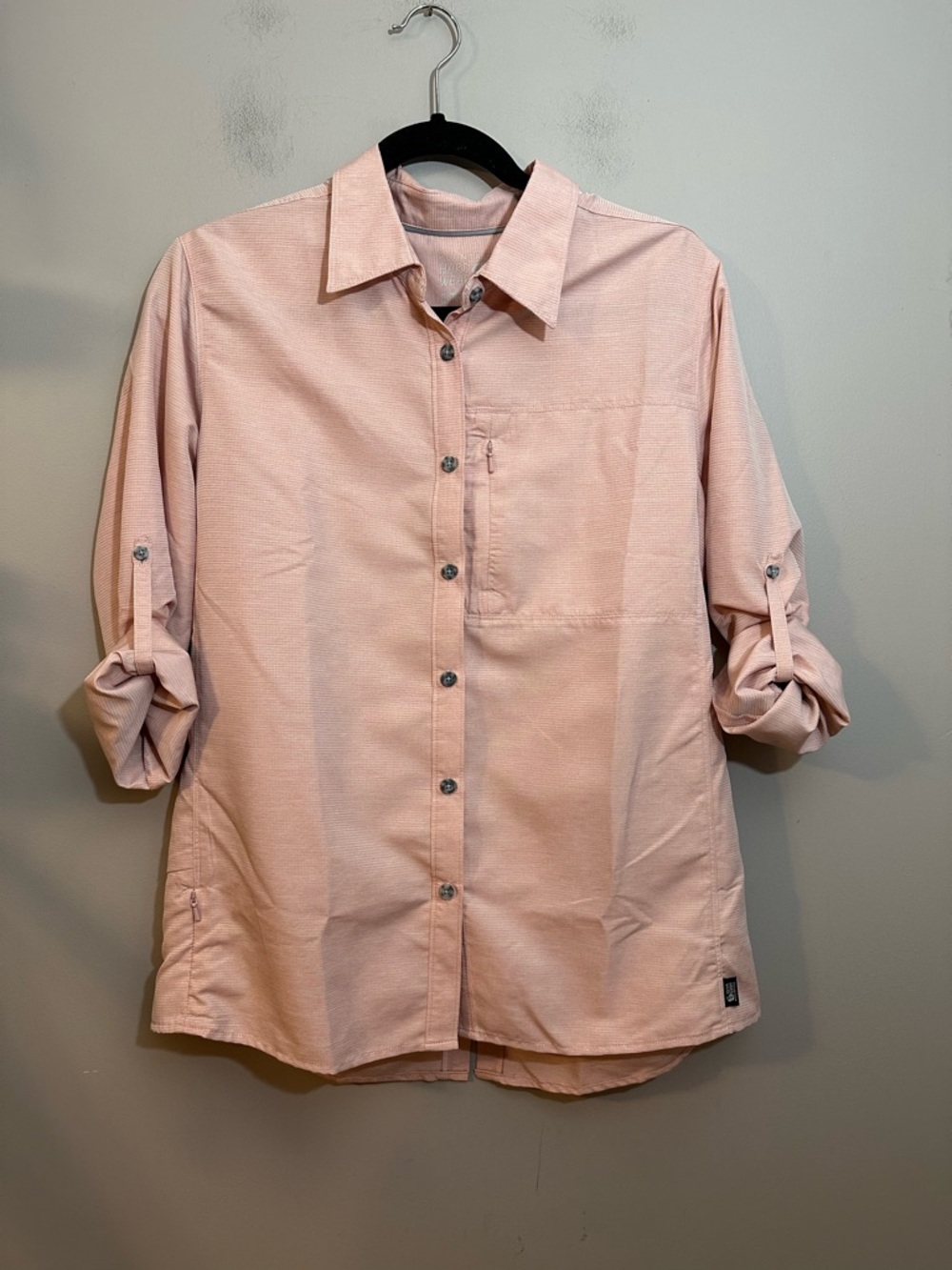 Mountain Hardware Shirt Womens Large Pink Striped Pleated top